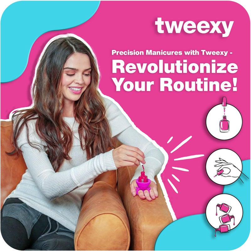 tweexy Wearable Nail Polish Holder Ring - Nail Polish Bottle Holder for Easy Application | Perfect for Fingernail Painting, Manicure & Pedicure | Nail Polish Accessories (Purple Crush) - Image 4